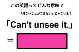 この英語ってどんな意味？「Can’t unsee it.」