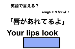 英語で「唇があれてるよ」は何て言う？