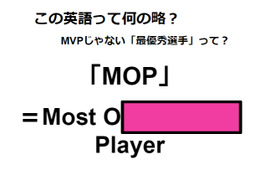 この英語って何の略？「MOP」