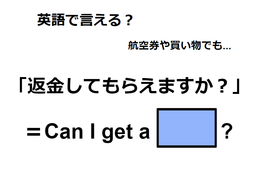 英語で「返金してもらえますか」は何て言う？