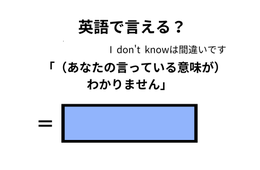 英語で「意味がわかりません」は何て言う？