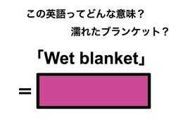この英語ってどんな意味？「Wet blanket」