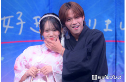 【今日好き夏まつり】ゆかりおカップル、“ほっぺむぎゅ”ポーズに歓声 ノンスタ井上からツッコミ「何をイチャイチャしてんねん」