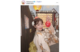 登録者100万人超YouTuberきりまる、婚約者と浴衣姿で群馬の花火鑑賞 バッサリボブ披露の2ショットに「ラブラブ」「可愛い」の声