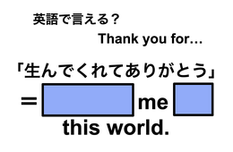 英語で「生んでくれてありがとう」は何て言う？