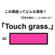 この英語ってどんな意味？「Touch grass. 」