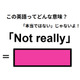 この英語ってどんな意味？「Not really」