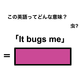 この英語ってどんな意味？「It bugs me」