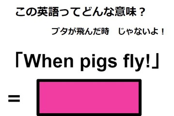 この英語ってどんな意味？「When pigs fly!」 画像