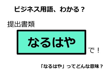 ビジネス用語「なるはや」ってどんな意味？ 画像