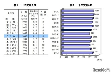 巳年生まれ1,002万人、18歳の新成人は109万人…総務省 画像