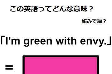 この英語ってどんな意味？「I’m green with envy. 」 画像