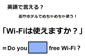 英語で「Wi-Fiは使えますか？」はなんて言う？ 画像