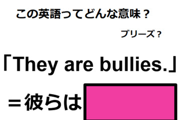 この英語ってどんな意味？「They are bullies. 」 画像