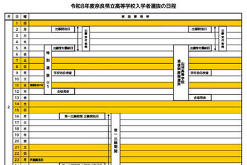 【高校受験2026】奈良県立高、一次選抜の学力検査等3/4 画像