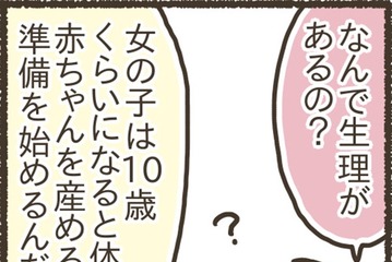 自分が生理のタイミングで、息子に生理の話。男の子には生理はこないけれど、女の子の体の不調については理解していてもらいたいと思ったから、きちんと話した。少しは理解してくれたかな！？【ゆるっと性教育#７】 画像