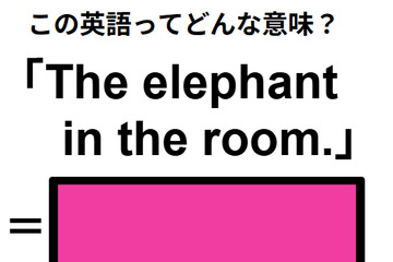 この英語ってどんな意味？「The elephant in the room. 」 画像
