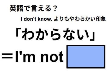 英語で「わからない」はなんて言う？ 画像