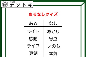あるなしクイズです！「ライト・感動・ライフ・真剣にある」って、何がある？順番も大事です【難易度LV４.・辛口】 画像