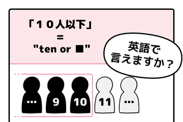 マンガでわかる！英語で「１０人以下」はなんて言う？ 画像