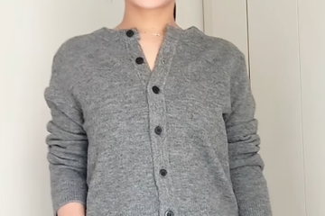 もう買った？【GU】のやわらかカーデ。トップスでも羽織りでも今っぽいシルエットに【40代の毎日コーデ】 画像
