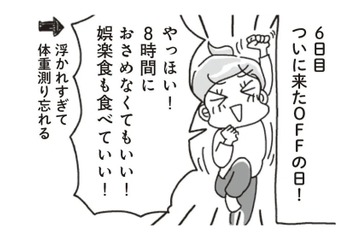 お待ちかねの「オフ」の日。あれもこれも食べちゃった…でも、翌日の体重はコーチの予言通りで…?!【アラフィフ母さんが7kg痩せた！奇跡の仕組みダイエット #17】 画像