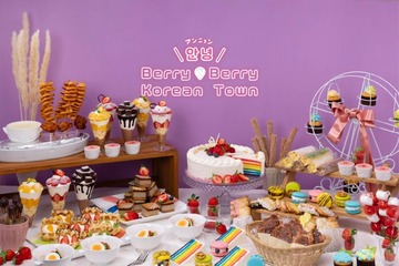 広島で韓国スイーツブッフェ、虹色ケーキや出来立て苺飴など人気のスイーツ勢揃い 画像