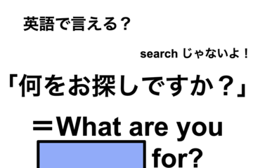 英語で「何をお探しですか？」は何て言う？ 画像
