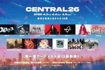 都市型フェス「CENTRAL 2026」開催決定 ＝LOVE・乃木坂46・FRUITS ZIPPERら第1弾出演者発表 画像