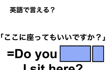英語で「ここに座ってもいいですか？」は何て言う？ 画像