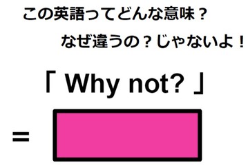 この英語ってどんな意味？「Why not?」 画像