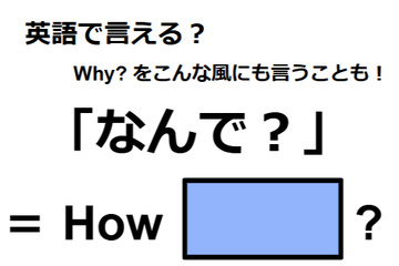 英語で「なんで？」は何て言う？ 画像