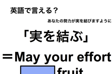 英語で「実を結ぶ」は何て言う？ 画像