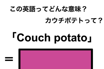 この英語ってどんな意味？「Couch potato」 画像