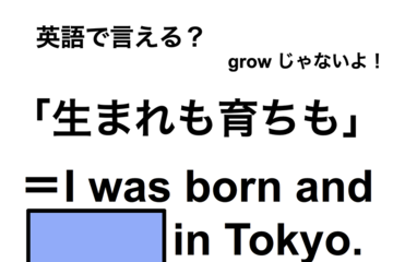 英語で「生まれも育ちも」は何て言う？ 画像