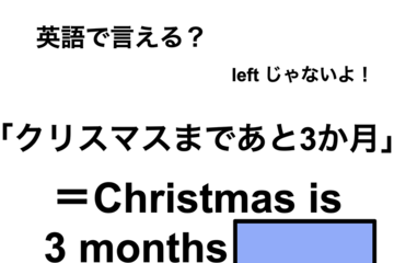 英語で「クリスマスまであと3か月」は何て言う？ 画像