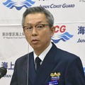 就任会見をする第4管区海上保安本部の浜平清志本部長＝7日午前、名古屋市