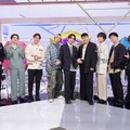 （左から）安村直樹アナウンサー、花村想太、大野雄大、世界、NAOTO、中務裕太、工藤大輝、和田颯（C）日本テレビ