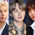 RM／Photo by Getty Images、SUGA（C）モデルプレス、J-HOPE／Photo by Getty Images