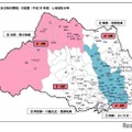 県立高校（全日制の課程）の配置（平成30年度）と地域区分等