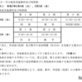 一般選抜の学力検査実施教科と時間割