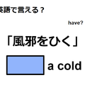 英語で「風邪をひく」はなんて言う？ 画像