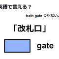 英語で「改札口」はなんて言う？