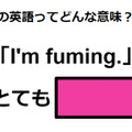 この英語ってどんな意味？「I’m fuming.」