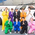 （後列左から）岩本照、深澤辰哉、木梨憲武、向井康二、ラウール（前列左から）阿部亮平、渡辺翔太、目黒蓮、佐久間大介（C）TBS