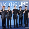 ライブ本番前に囲み取材に応じたENHYPEN／（左から）NI-KI、HEESEUNG、JAKE、SUNGHOON、JUNGWON、SUNOO、JAY（C）モデルプレス