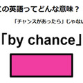この英語ってどんな意味？「by chance」
