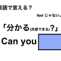 英語で「分かる(共感できる)？」は何て言う？ 画像