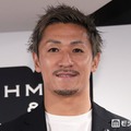 「がむしゃら なぜ俺は、こんなに走るのか——。」お渡し会＆W杯報告会に出席した前田大然選手（C）モデルプレス