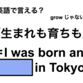 英語で「生まれも育ちも」は何て言う？ 画像